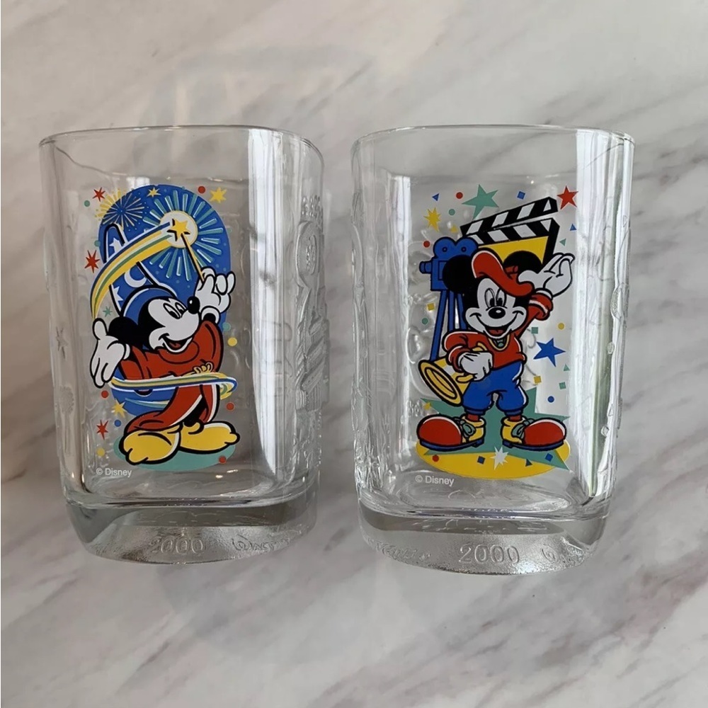2000 McDonalds Disney World Celebration Mickey Mouse Drinking Glasses Set of 3 - Picture 4 of 6